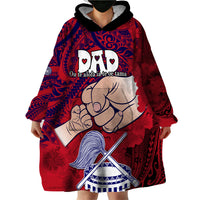 Fathers Day Polynesian Islands American Samoa Wearable Blanket Hoodie Dad Ou Te Alofa Ia Te Oe Tama - Polynesian Flowers Tribal - Wonder Print Shop