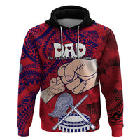 Personalised Dads Day American Samoa Hoodie Dad Ou Te Alofa Ia Te Oe Tama - Polynesian Flowers Tribal - Wonder Print Shop