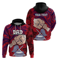 Personalised Dads Day American Samoa Hoodie Dad Ou Te Alofa Ia Te Oe Tama - Polynesian Flowers Tribal - Wonder Print Shop