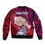 Personalised Fathers Day Polynesian Islands American Samoa Sleeve Zip Bomber Jacket Dad Ou Te Alofa Ia Te Oe Tama - Polynesian Flowers Tribal - Wonder Print Shop
