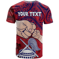 Personalised Fathers Day Polynesian Islands American Samoa T Shirt Dad Ou Te Alofa Ia Te Oe Tama - Polynesian Flowers Tribal - Wonder Print Shop