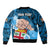 Personalised Fathers Day Polynesian Islands Fiji Bomber Jacket Dad Au Lomani Iko - Polynesian Flowers Tribal LT9 - Wonder Print Shop