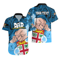 Personalised Fathers Day Polynesian Islands Fiji Hawaiian Shirt Dad Au Lomani Iko - Polynesian Flowers Tribal - Wonder Print Shop