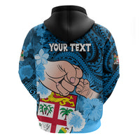 Personalised Fathers Day Polynesian Islands Fiji Hoodie Dad Au Lomani Iko - Polynesian Flowers Tribal - Wonder Print Shop