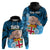 Personalised Fathers Day Polynesian Islands Fiji Hoodie Dad Au Lomani Iko - Polynesian Flowers Tribal - Wonder Print Shop