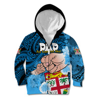 Personalised Fathers Day Polynesian Islands Fiji Kid Hoodie Dad Au Lomani Iko - Polynesian Flowers Tribal - Wonder Print Shop