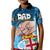 Personalised Fathers Day Polynesian Islands Fiji Kid Polo Shirt Dad Au Lomani Iko - Polynesian Flowers Tribal - Wonder Print Shop