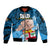 Personalised Fathers Day Polynesian Islands Fiji Sleeve Zip Bomber Jacket Dad Au Lomani Iko - Polynesian Flowers Tribal - Wonder Print Shop