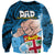 Personalised Fathers Day Polynesian Islands Fiji Sweatshirt Dad Au Lomani Iko - Polynesian Flowers Tribal - Wonder Print Shop