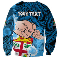 Personalised Dads Day Fiji Sweatshirt Dad Au Lomani Iko - Polynesian Flowers Tribal - Wonder Print Shop