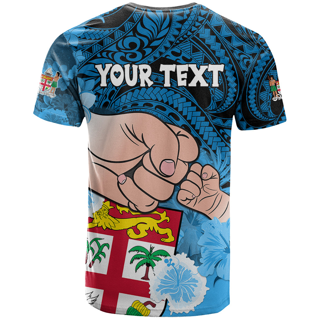Personalised Fathers Day Polynesian Islands Fiji T Shirt Dad Au Lomani Iko - Polynesian Flowers Tribal - Wonder Print Shop