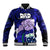 Fathers Day Polynesian Islands Samoa Baseball Jacket Dad Ou Te Alofa Ia Te Oe Tama - Blue Polynesian Flowers Tribal LT9 - Wonder Print Shop