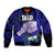 Fathers Day Polynesian Islands Samoa Bomber Jacket Dad Ou Te Alofa Ia Te Oe Tama - Blue Polynesian Flowers Tribal LT9 - Wonder Print Shop