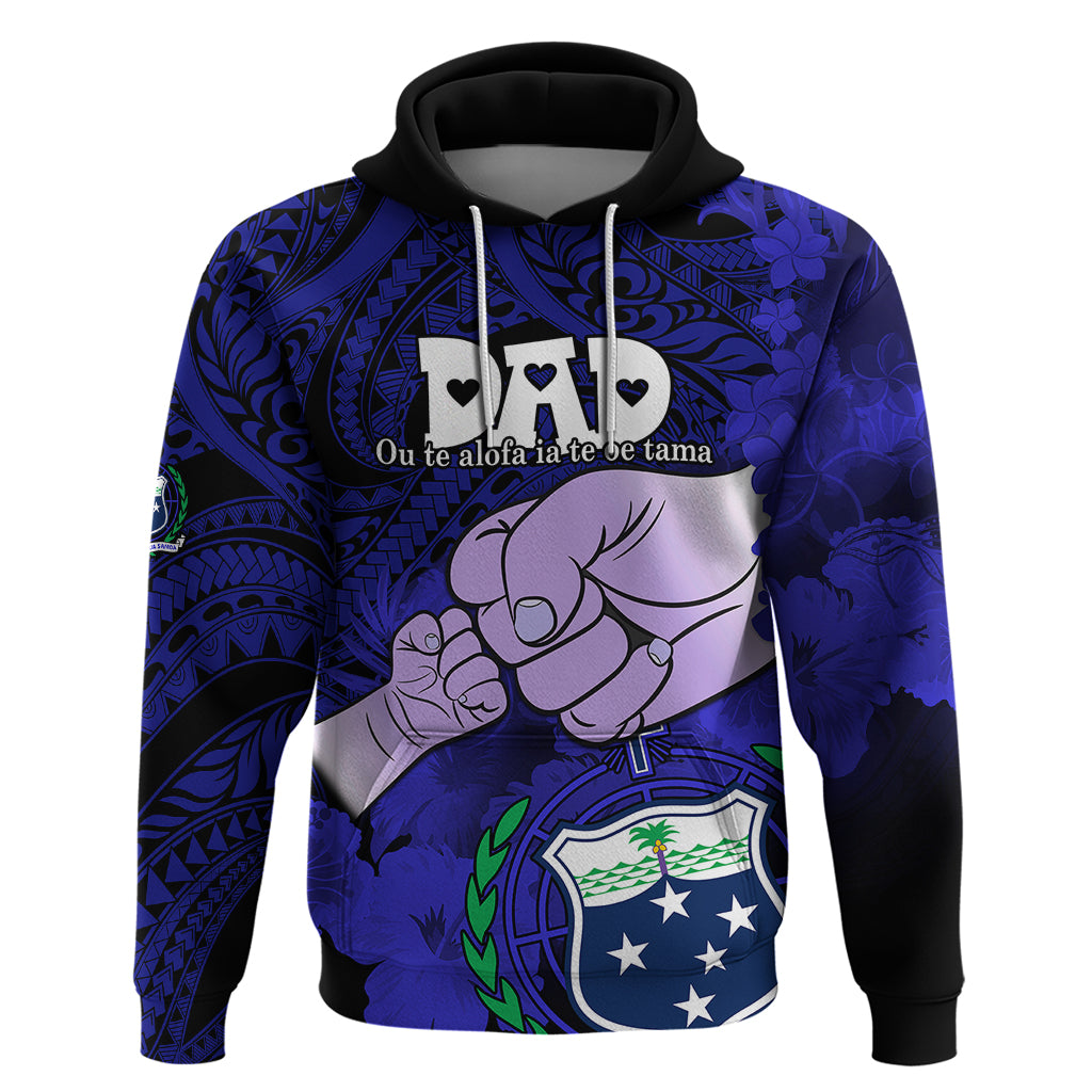 Fathers Day Polynesian Islands Samoa Hoodie Dad Ou Te Alofa Ia Te Oe Tama - Blue Polynesian Flowers Tribal - Wonder Print Shop