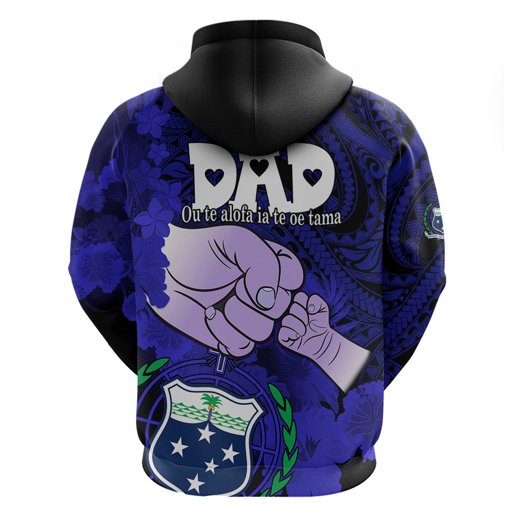 Fathers Day Polynesian Islands Samoa Hoodie Dad Ou Te Alofa Ia Te Oe Tama - Blue Polynesian Flowers Tribal - Wonder Print Shop