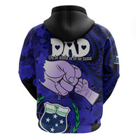 Fathers Day Polynesian Islands Samoa Hoodie Dad Ou Te Alofa Ia Te Oe Tama - Blue Polynesian Flowers Tribal - Wonder Print Shop