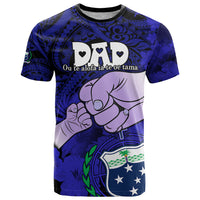 Dads Day Samoa T Shirt Dad Ou Te Alofa Ia Te Oe Tama - Blue Polynesian Flowers Tribal - Wonder Print Shop