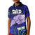 Personalised Fathers Day Polynesian Islands Samoa Kid Polo Shirt Dad Ou Te Alofa Ia Te Oe Tama - Blue Polynesian Flowers Tribal - Wonder Print Shop