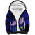 Personalised Fathers Day Polynesian Islands Samoa Sherpa Hoodie Dad Ou Te Alofa Ia Te Oe Tama - Blue Polynesian Flowers Tribal - Wonder Print Shop