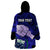 Personalised Fathers Day Polynesian Islands Samoa Wearable Blanket Hoodie Dad Ou Te Alofa Ia Te Oe Tama - Blue Polynesian Flowers Tribal - Wonder Print Shop