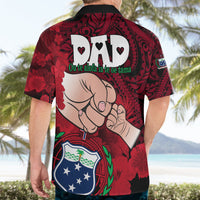 Dads Day Samoa Hawaiian Shirt Dad Ou Te Alofa Ia Te Oe Tama - Red Polynesian Flowers Tribal - Wonder Print Shop