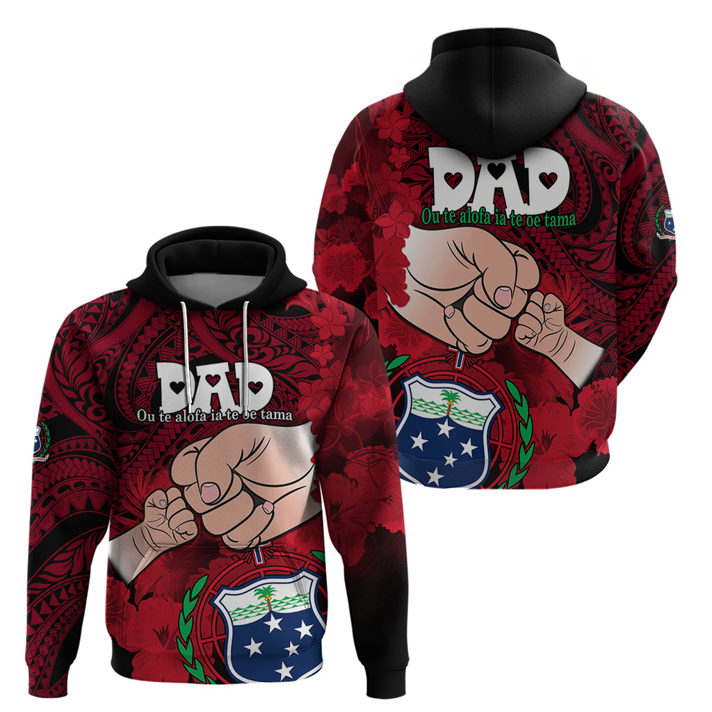 Dads Day Samoa Hoodie Dad Ou Te Alofa Ia Te Oe Tama - Red Polynesian Flowers Tribal - Wonder Print Shop