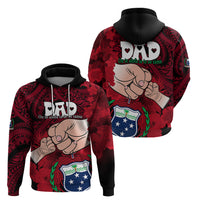 Dads Day Samoa Hoodie Dad Ou Te Alofa Ia Te Oe Tama - Red Polynesian Flowers Tribal - Wonder Print Shop