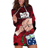 Fathers Day Polynesian Islands Samoa Hoodie Dress Dad Ou Te Alofa Ia Te Oe Tama - Red Polynesian Flowers Tribal - Wonder Print Shop
