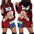 Fathers Day Polynesian Islands Samoa Hoodie Dress Dad Ou Te Alofa Ia Te Oe Tama - Red Polynesian Flowers Tribal - Wonder Print Shop