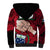 Fathers Day Polynesian Islands Samoa Sherpa Hoodie Dad Ou Te Alofa Ia Te Oe Tama - Red Polynesian Flowers Tribal - Wonder Print Shop
