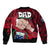 Fathers Day Polynesian Islands Samoa Sleeve Zip Bomber Jacket Dad Ou Te Alofa Ia Te Oe Tama - Red Polynesian Flowers Tribal - Wonder Print Shop