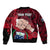 Personalised Fathers Day Polynesian Islands Samoa Bomber Jacket Dad Ou Te Alofa Ia Te Oe Tama - Red Polynesian Flowers Tribal LT9 - Wonder Print Shop