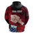 Personalised Fathers Day Polynesian Islands Samoa Hoodie Dad Ou Te Alofa Ia Te Oe Tama - Red Polynesian Flowers Tribal - Wonder Print Shop