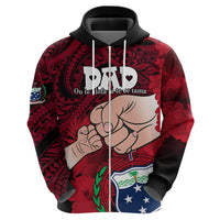 Personalised Fathers Day Polynesian Islands Samoa Hoodie Dad Ou Te Alofa Ia Te Oe Tama - Red Polynesian Flowers Tribal - Wonder Print Shop