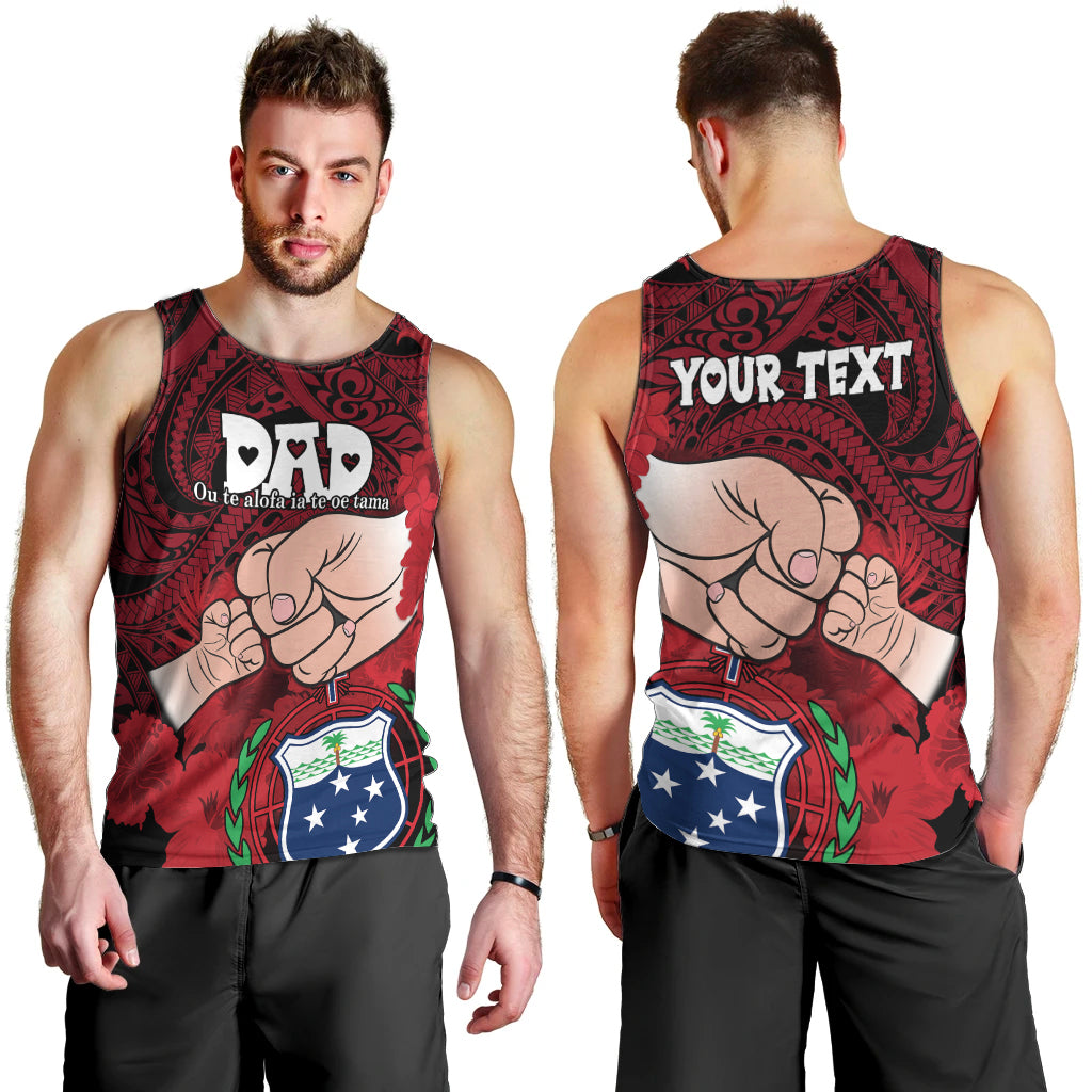 personalised-dads-day-samoa-men-tank-top-dad-ou-te-alofa-ia-te-oe-tama-red-polynesian-flowers-tribal