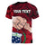 Personalised Fathers Day Polynesian Islands Samoa Women V Neck T Shirt Dad Ou Te Alofa Ia Te Oe Tama - Red Polynesian Flowers Tribal - Wonder Print Shop