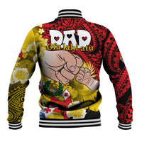 Fathers Day Polynesian Islands Tonga Baseball Jacket Dad Ofa lahi atu - Polynesian Flowers Tribal LT9 - Wonder Print Shop