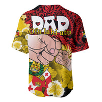 Fathers Day Polynesian Islands Tonga Baseball Jersey Dad Ofa lahi atu - Polynesian Flowers Tribal LT9 - Wonder Print Shop