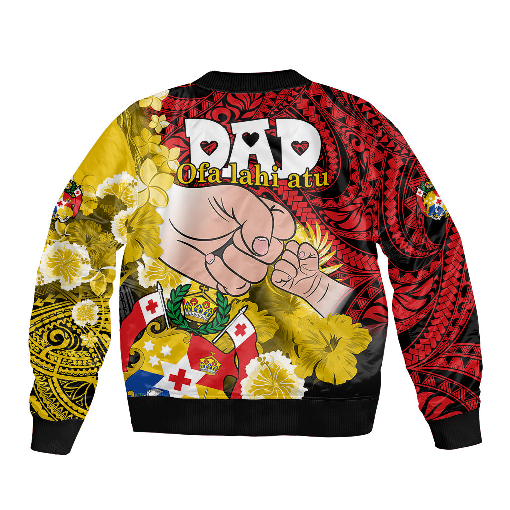 Dads Day Tonga Bomber Jacket Dad Ofa lahi atu - Polynesian Flowers Tribal LT9 - Wonder Print Shop