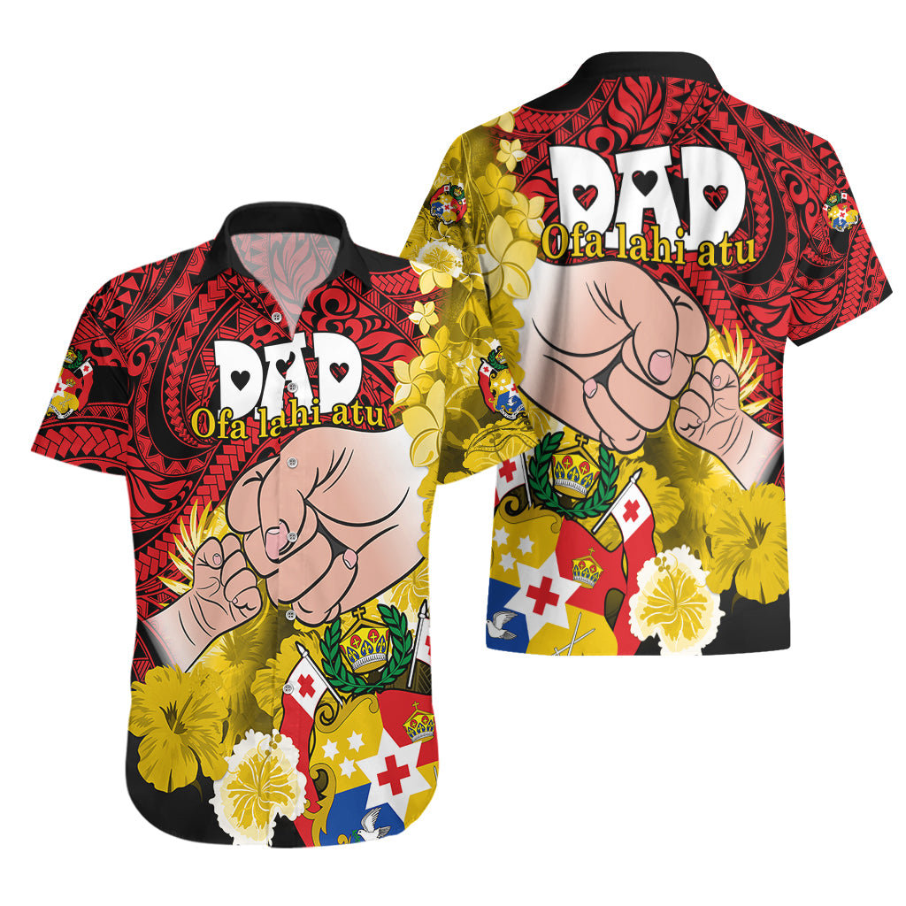 Dads Day Tonga Hawaiian Shirt Dad Ofa lahi atu - Polynesian Flowers Tribal - Wonder Print Shop