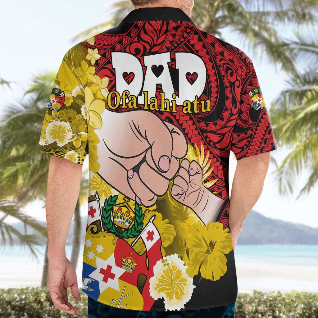 Dads Day Tonga Hawaiian Shirt Dad Ofa lahi atu - Polynesian Flowers Tribal - Wonder Print Shop