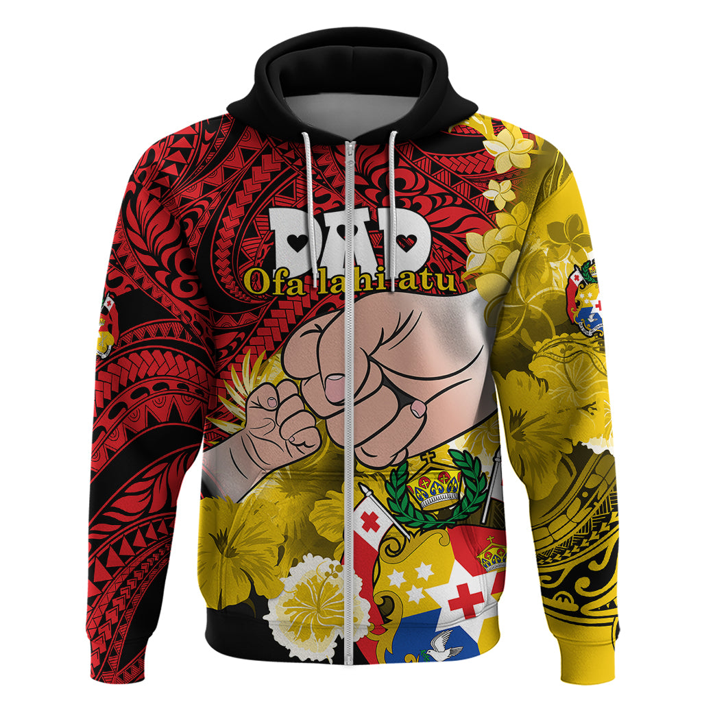 Fathers Day Polynesian Islands Tonga Hoodie Dad Ofa lahi atu - Polynesian Flowers Tribal - Wonder Print Shop