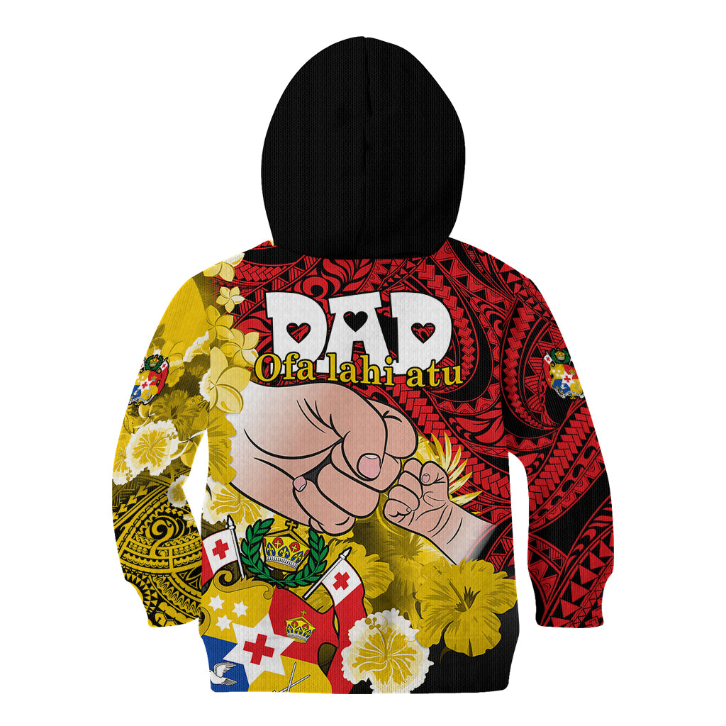 Dads Day Tonga Kid Hoodie Dad Ofa lahi atu - Polynesian Flowers Tribal - Wonder Print Shop