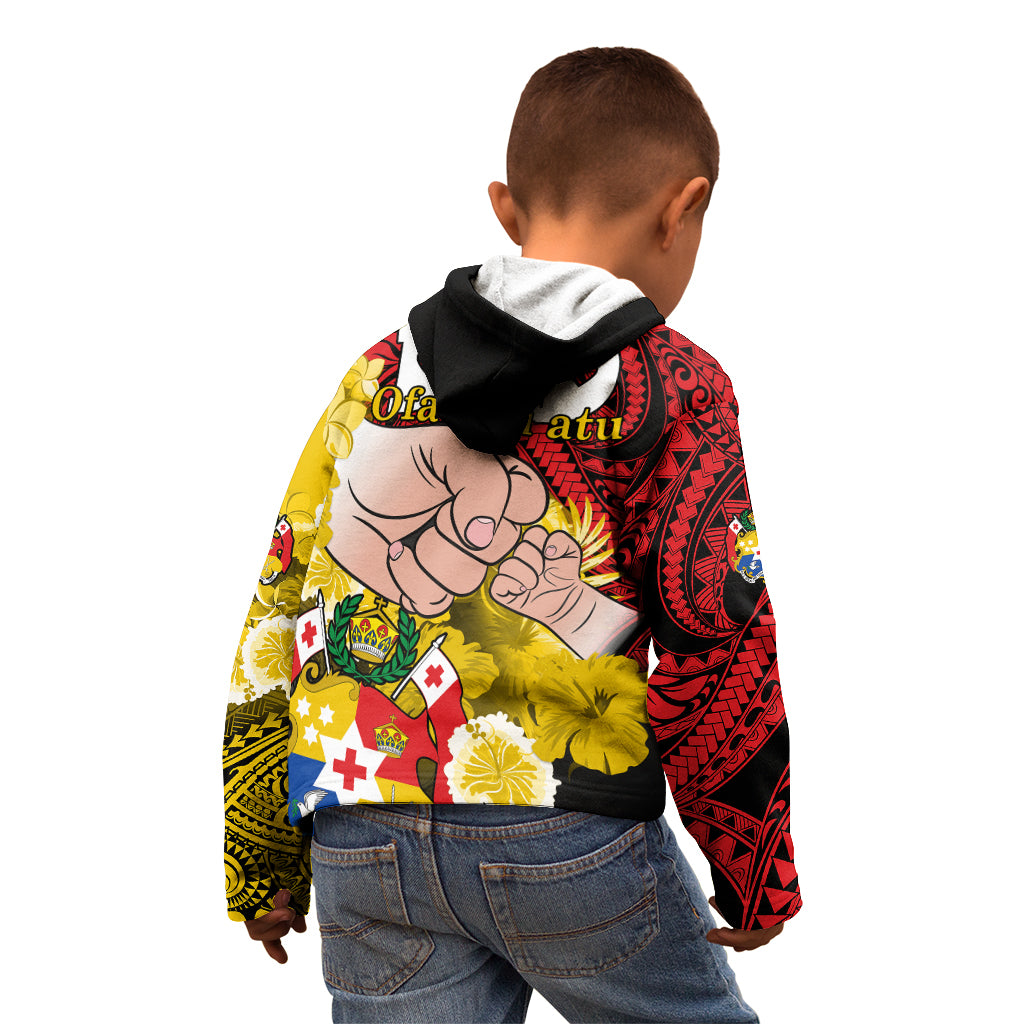 Dads Day Tonga Kid Hoodie Dad Ofa lahi atu - Polynesian Flowers Tribal - Wonder Print Shop