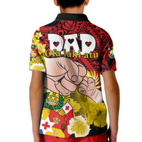 Fathers Day Polynesian Islands Tonga Kid Polo Shirt Dad Ofa lahi atu - Polynesian Flowers Tribal - Wonder Print Shop