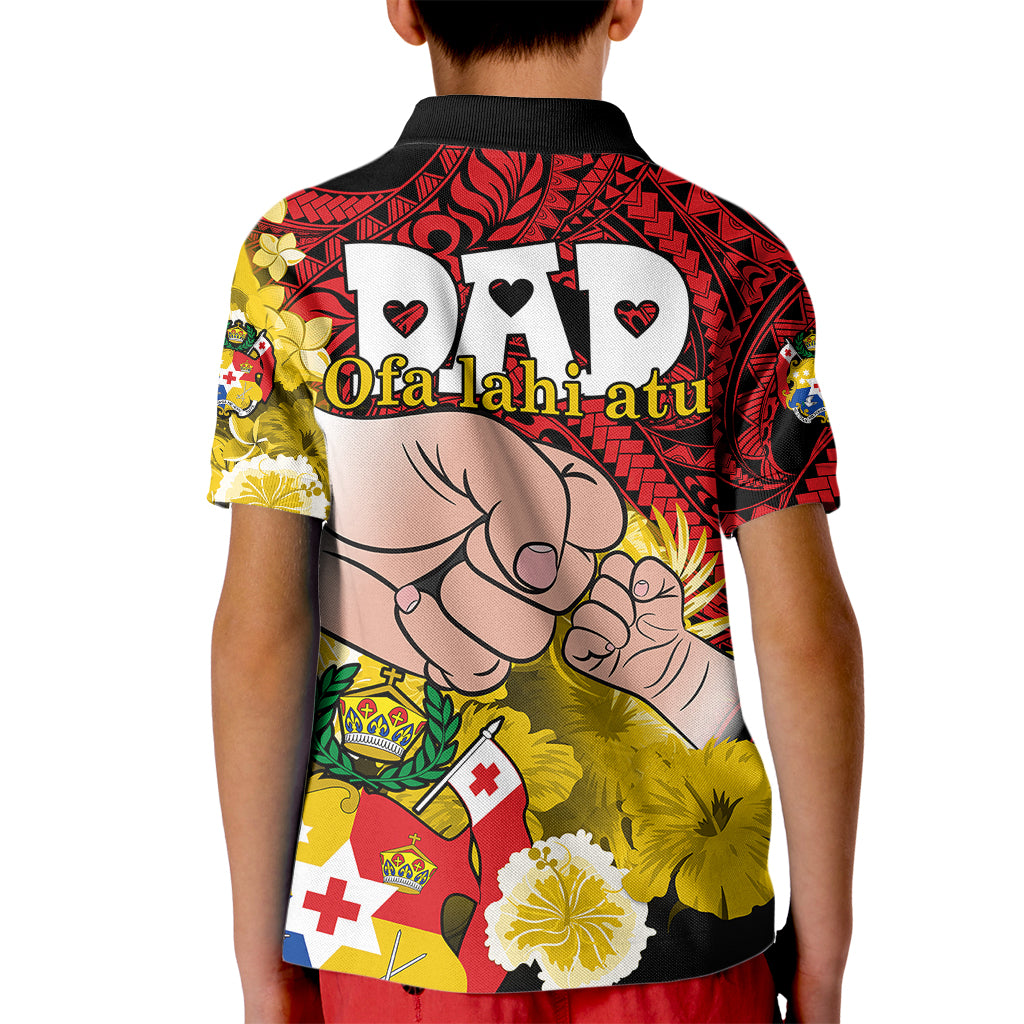 Dads Day Tonga Kid Polo Shirt Dad Ofa lahi atu - Polynesian Flowers Tribal - Wonder Print Shop