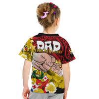 Dads Day Tonga Kid T Shirt Dad Ofa lahi atu - Polynesian Flowers Tribal - Wonder Print Shop