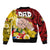 Fathers Day Polynesian Islands Tonga Sleeve Zip Bomber Jacket Dad Ofa lahi atu - Polynesian Flowers Tribal - Wonder Print Shop