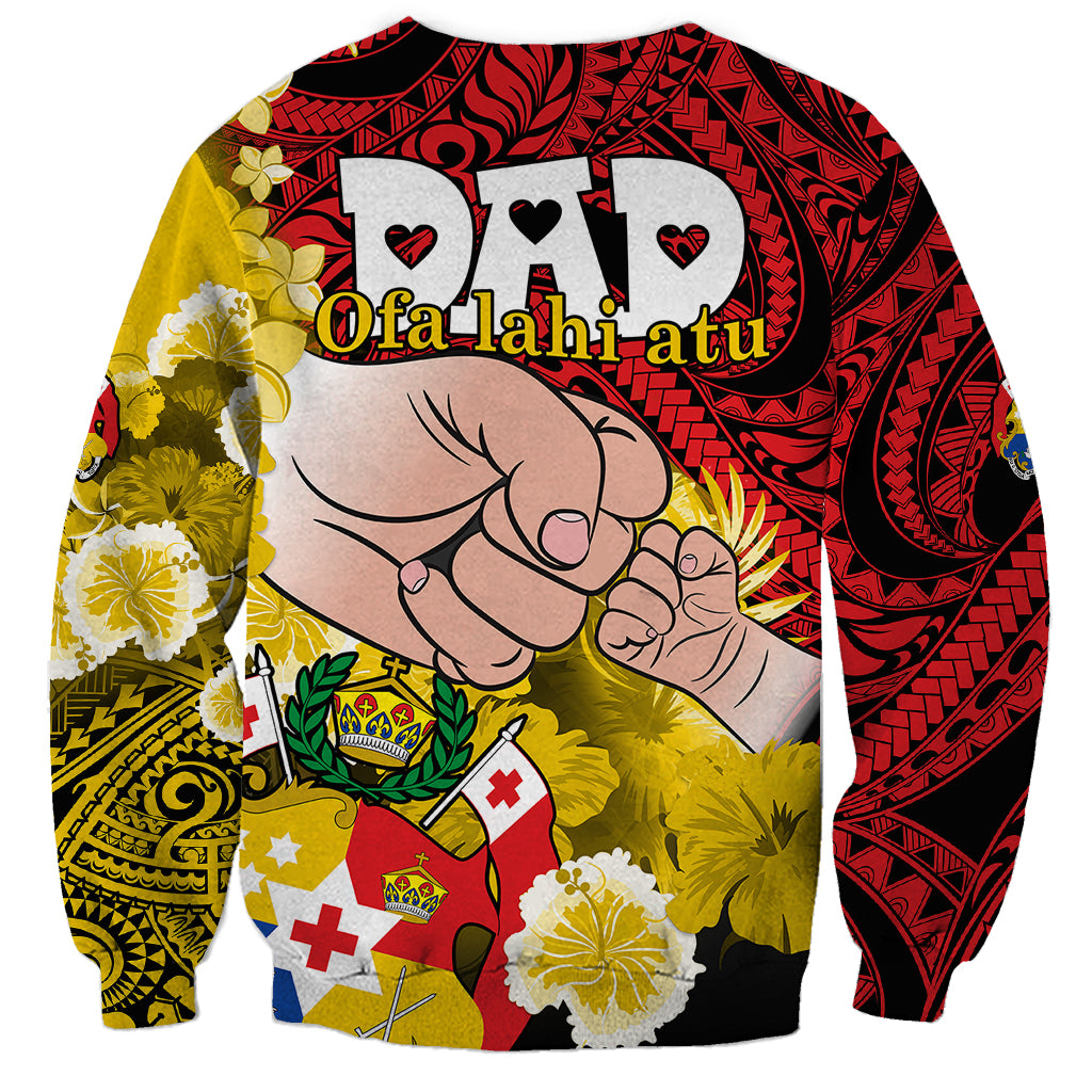 Dads Day Tonga Sweatshirt Dad Ofa lahi atu - Polynesian Flowers Tribal - Wonder Print Shop