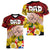Fathers Day Polynesian Islands Tonga Women V Neck T Shirt Dad Ofa lahi atu - Polynesian Flowers Tribal - Wonder Print Shop